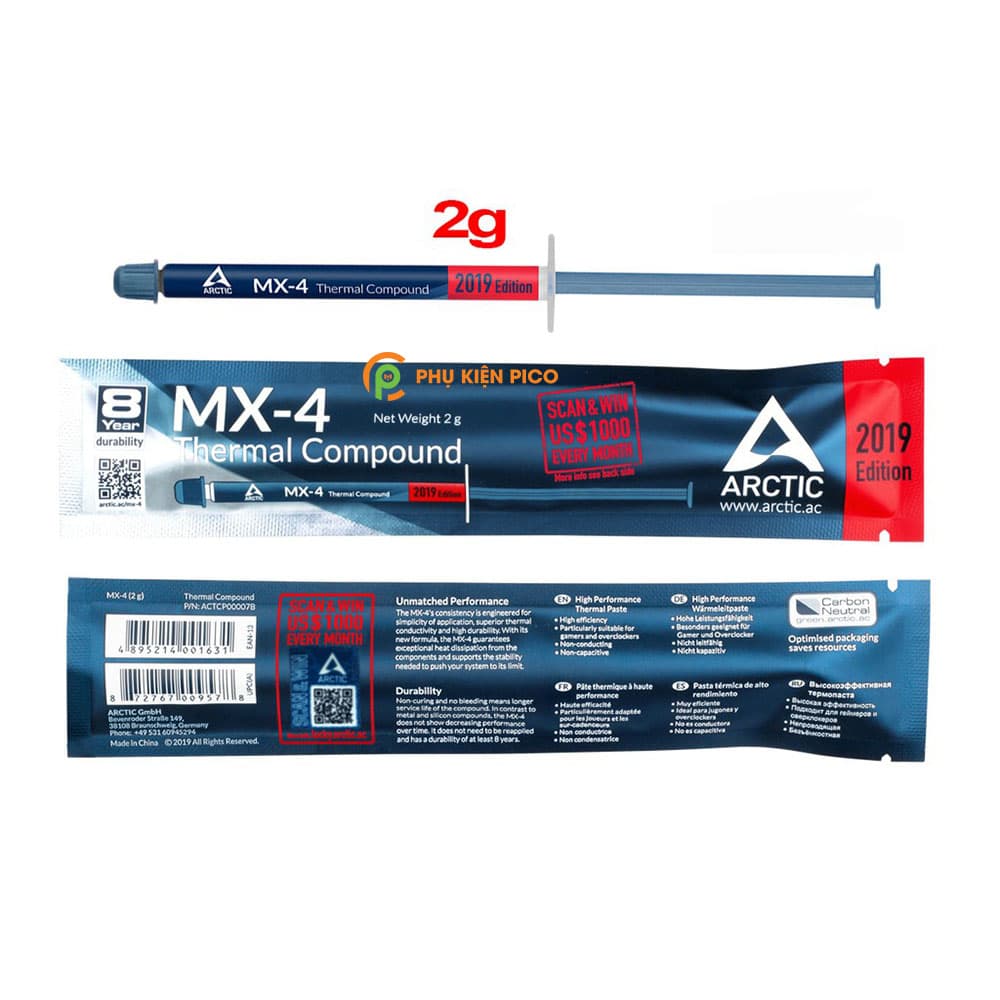 Keo tản nhiệt Arctic MX4 2 gram chính hãng Arctic giảm nhiệt CPU hiệu quả - 4
