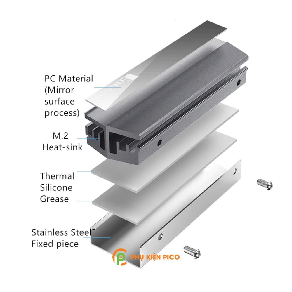 Tản nhiệt SSD M2 Radiator chính hãng Jonsbo giảm nhiệt ổ cứng nhôm nguyên khối - 7