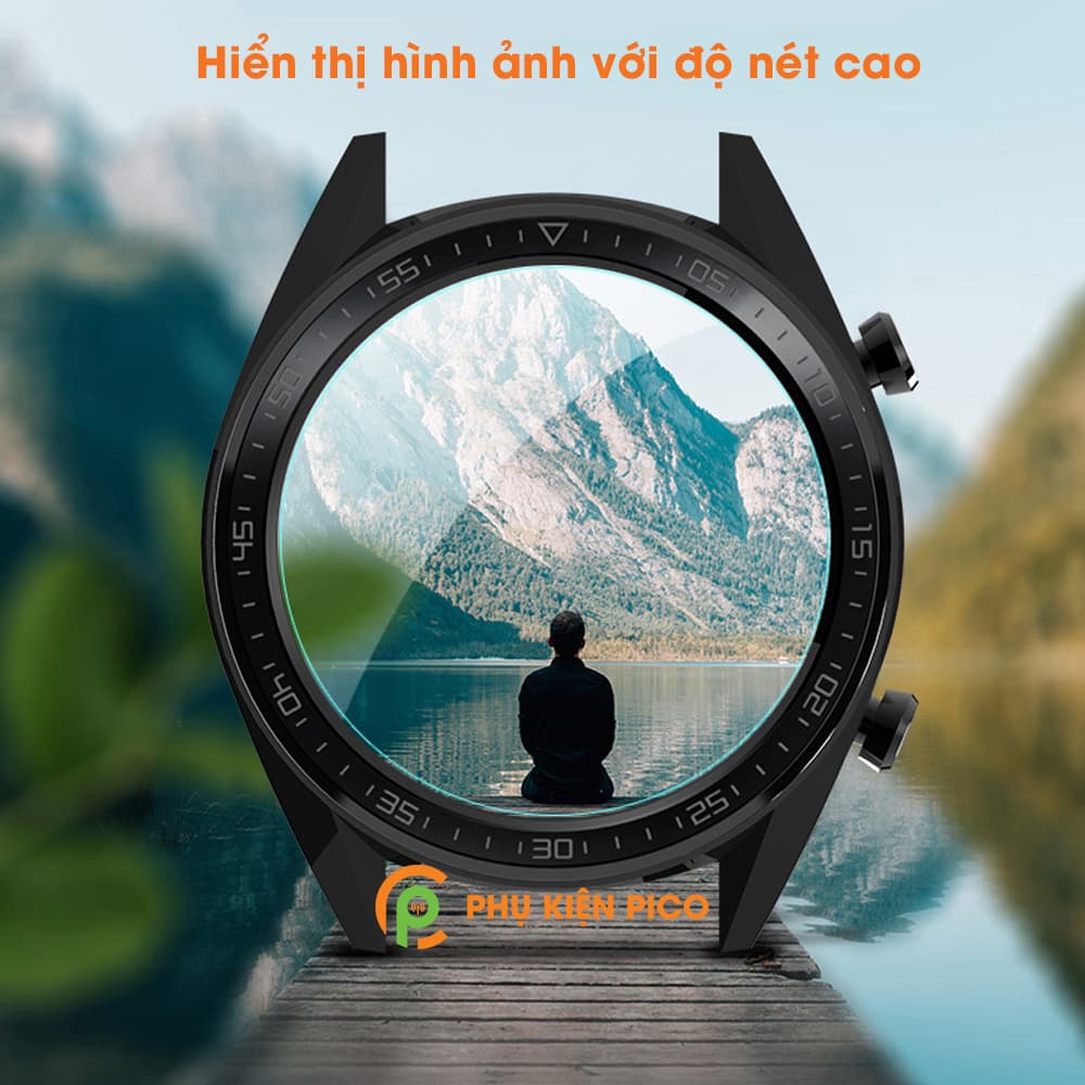 Cường lực Huawei Watch GT 2e viền đen chống xước bảo vệ đồng hồ - Kính cường lực Huawei GT 2e - 6