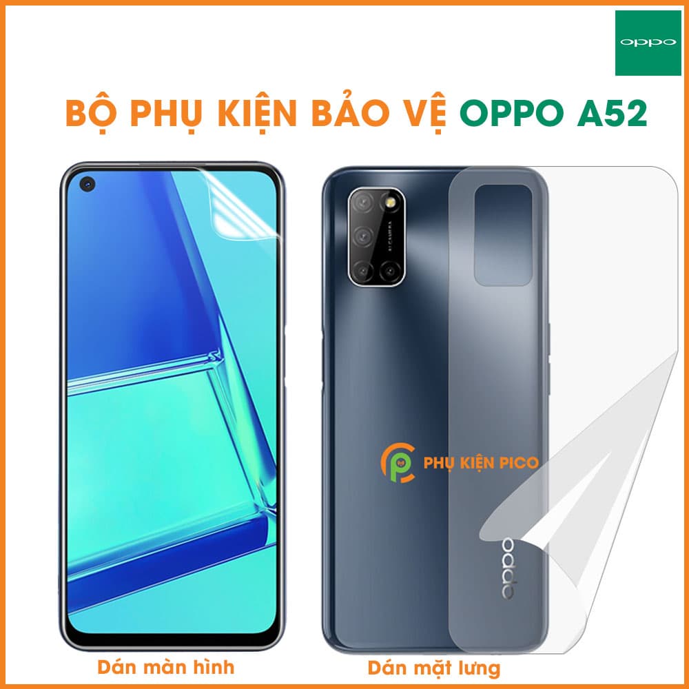 Dán màn hình Oppo A52 và dán lưng Oppo A52 full bộ bảo vệ cao cấp – Combo2