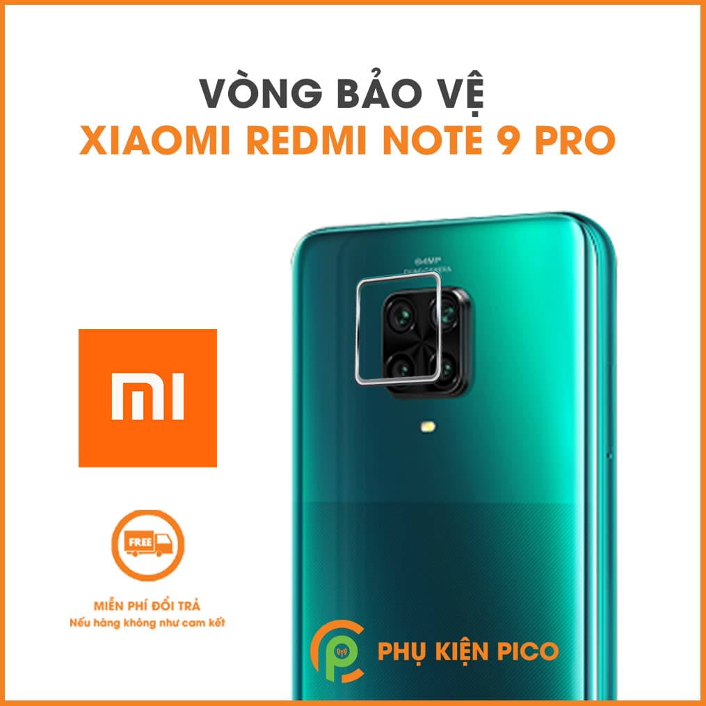Vòng bảo vệ camera Xiaomi Redmi Note 9 Pro kim loại ốp viền camera chống xước - 2