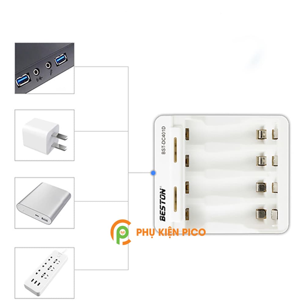 Bộ sạc DC40L và 4 Pin sạc lại Beston AA 3000 mAh chuyên dùng cho Micro Karaoke máy ảnh - combo2 - 11