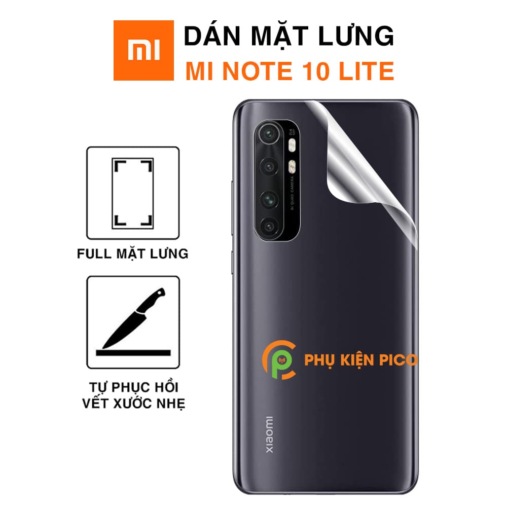Dán lưng Xiaomi Mi Note 10 Lite PPF cao cấp dẻo trong suốt