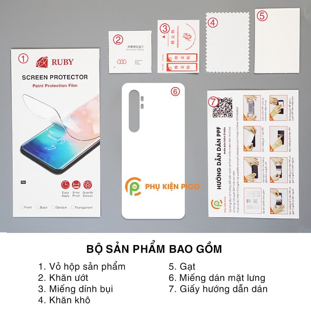 Dán lưng Xiaomi Mi Note 10 Lite PPF cao cấp dẻo trong suốt - 2