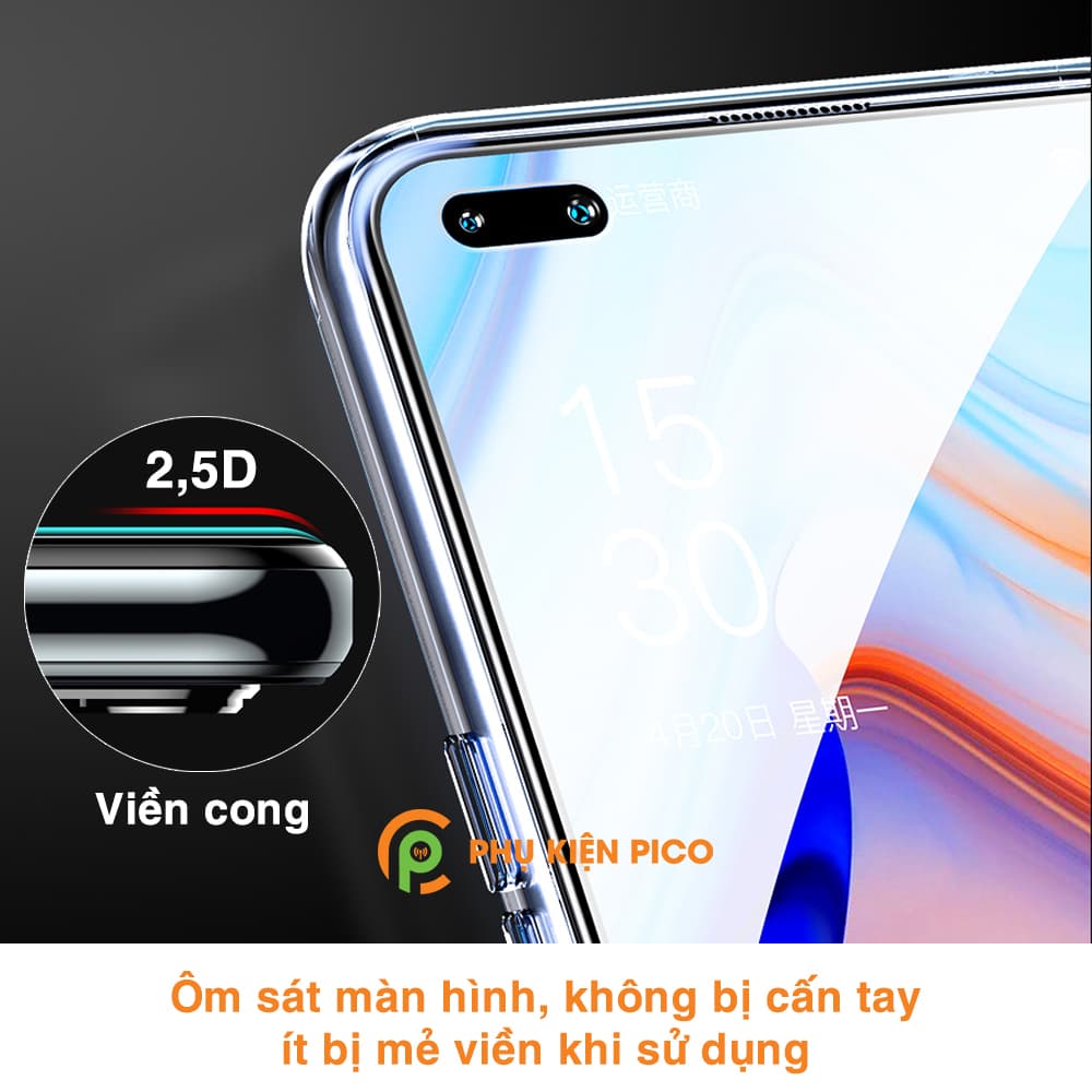 Kính cường lực Reno 4 full màn hình chính hãng Gor dùng chung với mọi loại ốp lưng - 2