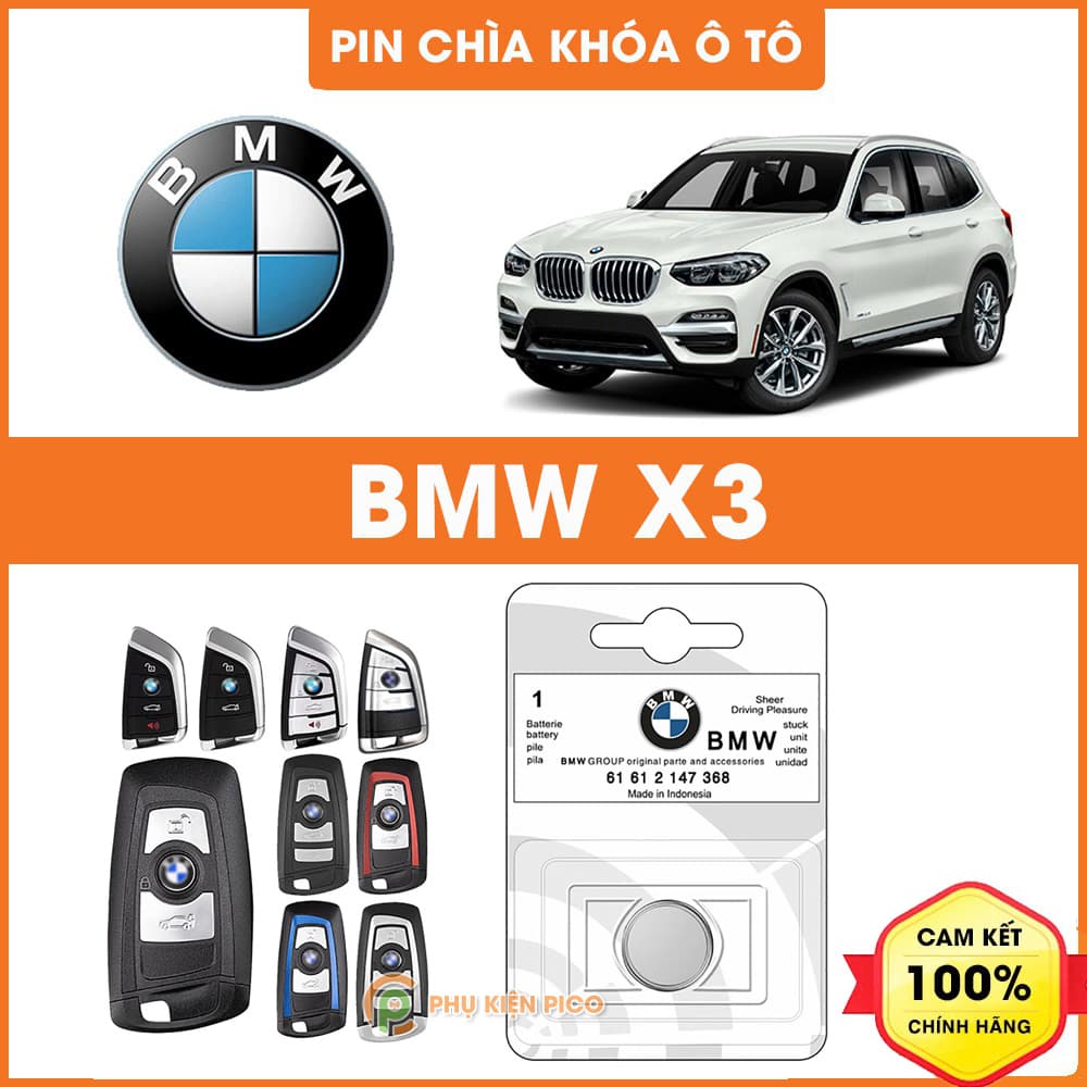Pin chìa khóa ô tô BMW X3 chính hãng BMW sản xuất tại Indonesia 3V