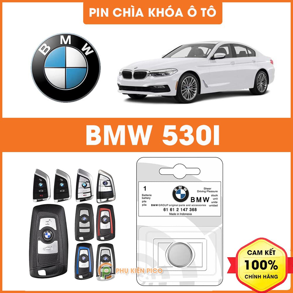 Pin chìa khóa ô tô BMW 530i chính hãng BMW sản xuất tại Indonesia 3V