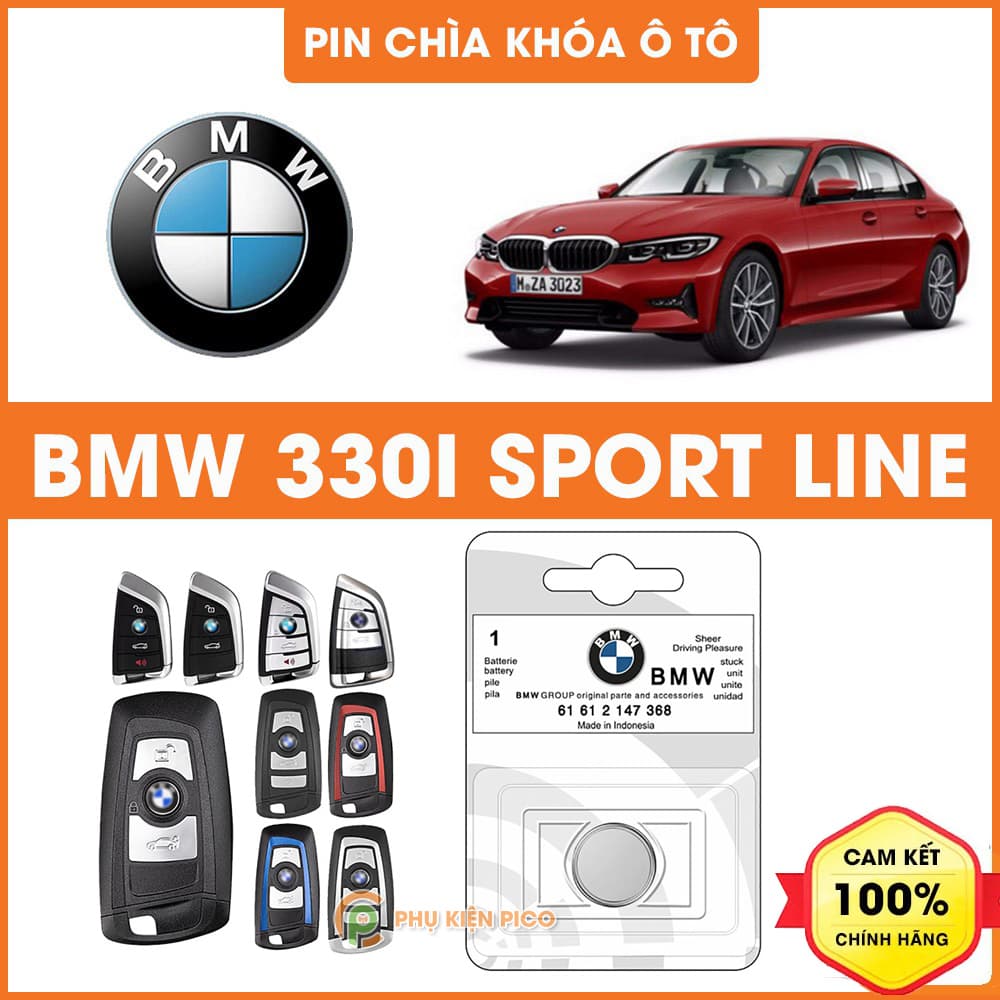 Pin chìa khóa ô tô BMW 330i Sport Line chính hãng BMW sản xuất tại Indonesia 3V