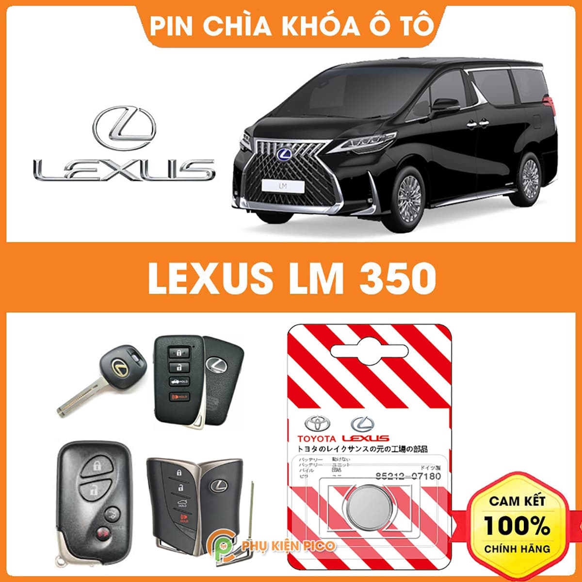Pin chìa khóa ô tô Lexus LM 350 chính hãng sản xuất theo công nghệ Nhật Bản – Pin chìa khóa Lexus LM 350