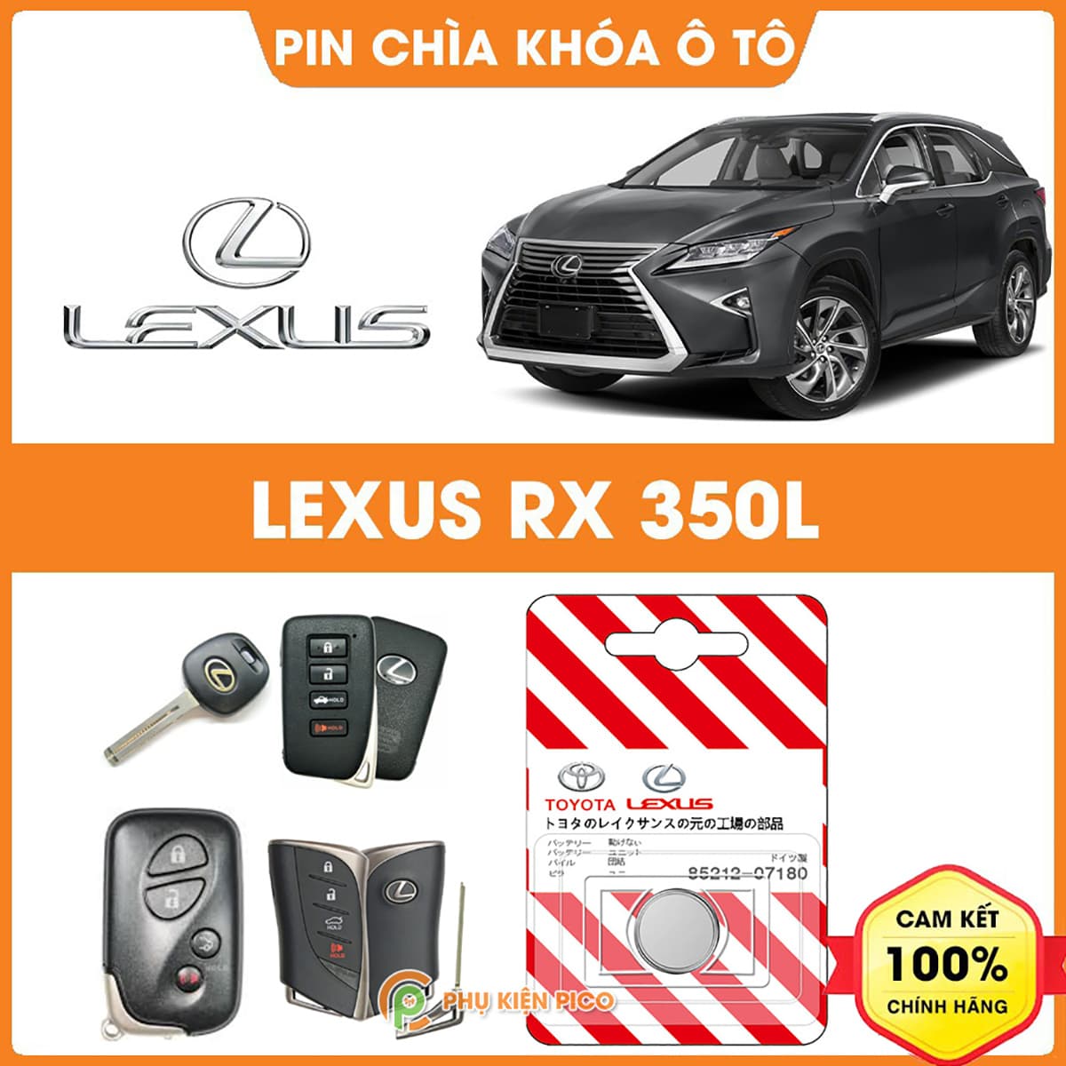 Pin chìa khóa ô tô Lexus RX 350L chính hãng sản xuất theo công nghệ Nhật Bản – Pin chìa khóa Lexus RX 350L