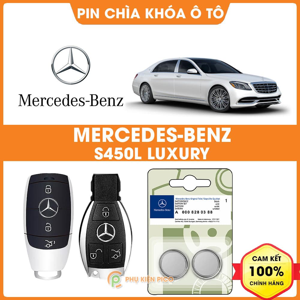 Pin chìa khóa ô tô Mercedes S450L Luxury chính hãng Mercedes sản xuất tại Indonesia 3V Panasonic