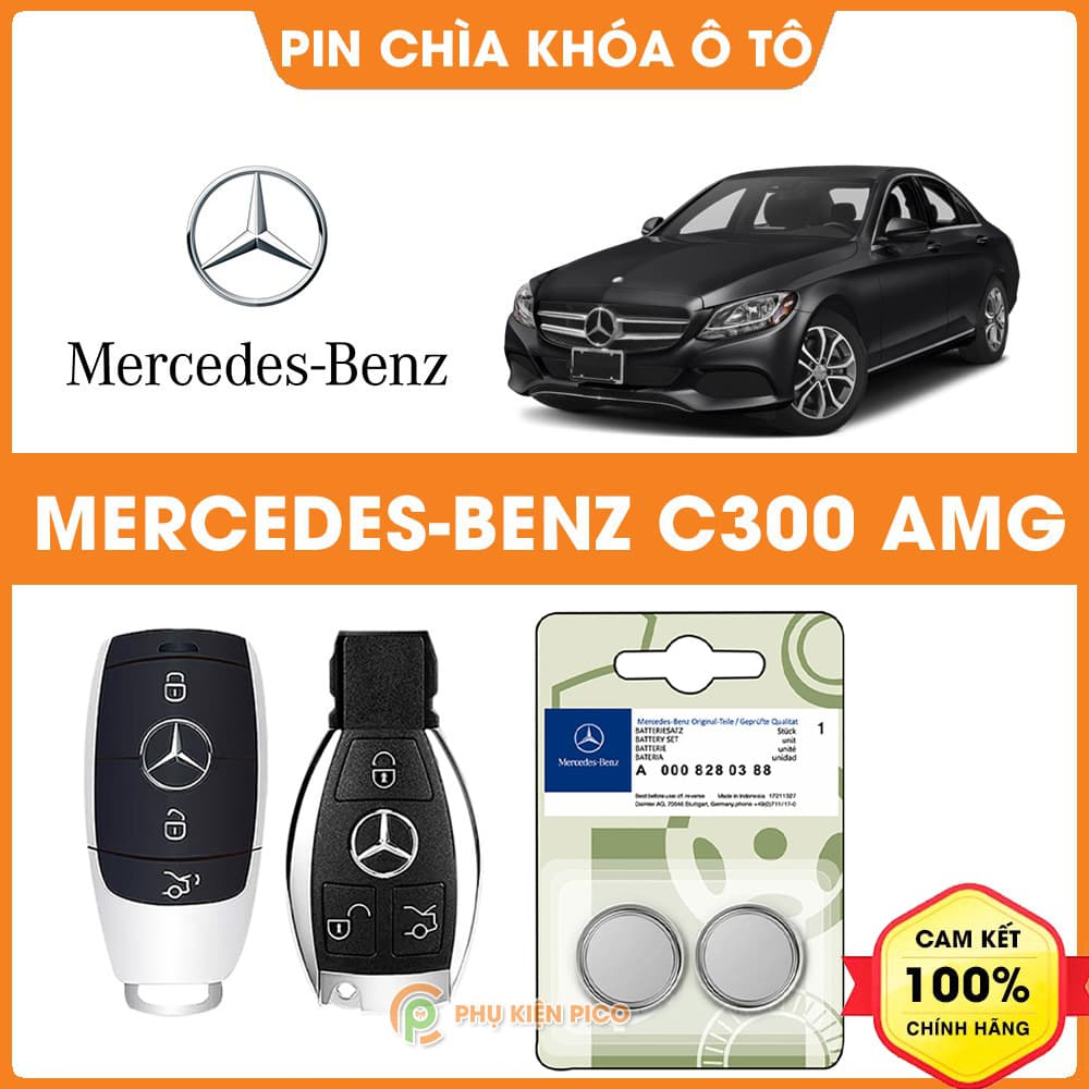 Pin chìa khóa ô tô Mercedes C300 AMG chính hãng Mercedes sản xuất tại Indonesia 3V Panasonic