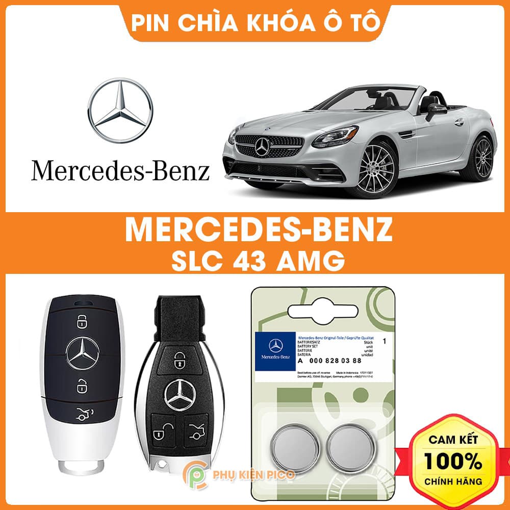 Pin chìa khóa ô tô Mercedes SLC 43 AMG chính hãng Mercedes sản xuất tại Indonesia 3V Panasonic