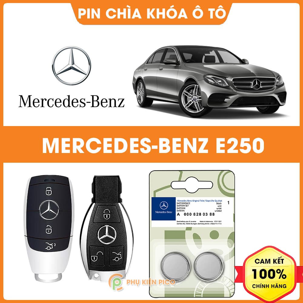 Pin chìa khóa ô tô Mercedes E250 chính hãng Mercedes sản xuất tại Indonesia 3V Panasonic