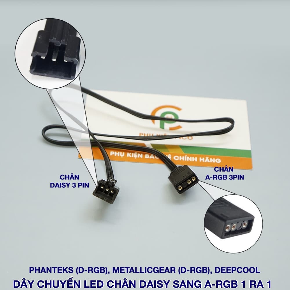 Dây chia RGB và dây chia ARGB – Dây chuyển đổi LED RGB/ ARGB sang Daisy Chain cho đèn LED và quạt Case Phanteks, Deepcool - 4