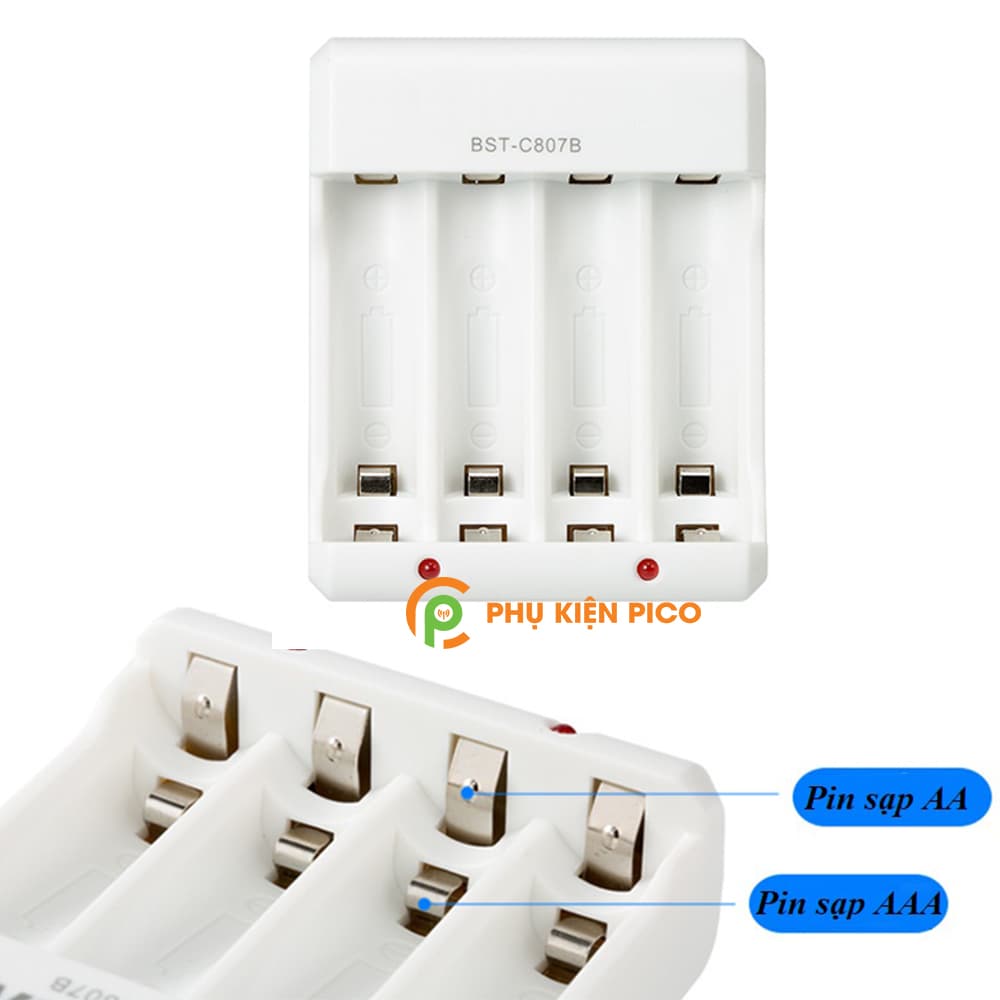 Bộ sạc C807B và 4 Pin sạc Beston AA 1200 mAh, AAA 1300 mAh có thể sạc lại nhiều lần - combo2 - 12