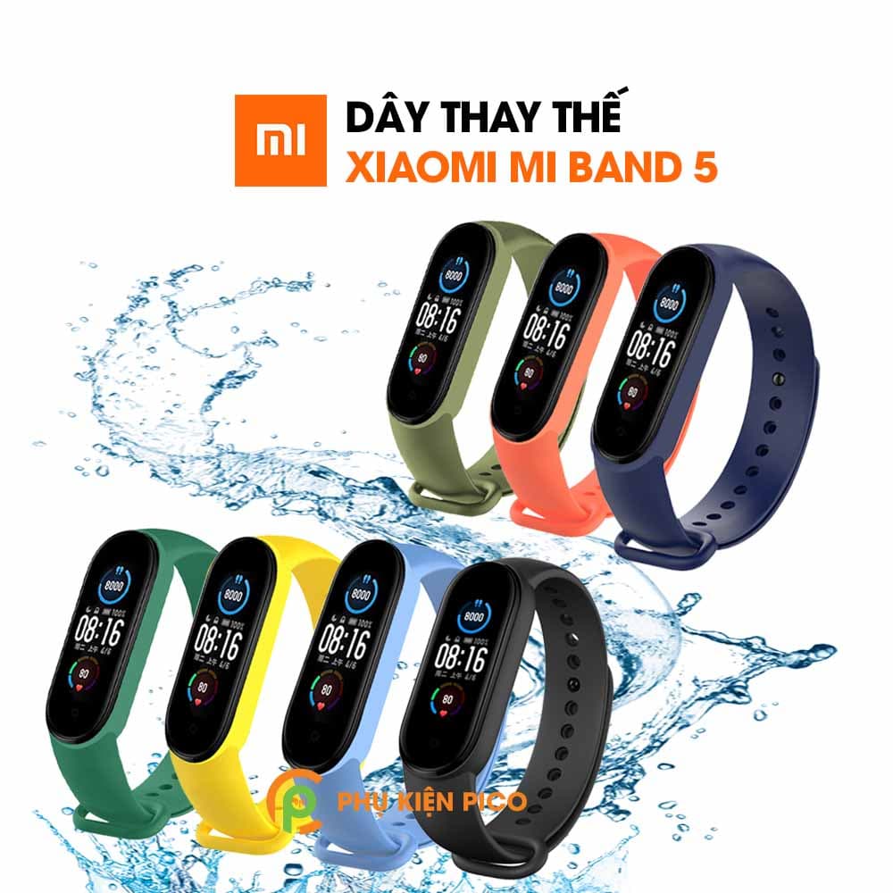 Dây đeo thay thế Xiaomi Mi Band 5 dây silicon vòng đeo tay Miband 5 nhiều màu