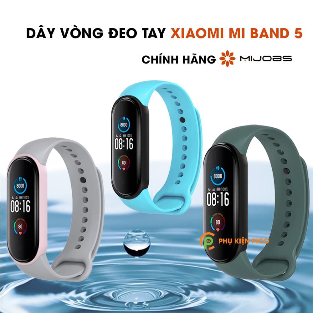 Dây đeo thay thế Miband 5 chính hãng Mijobs silicone dẻo nhiều màu - Dây đeo thay thế Xiaomi Mi Band 5