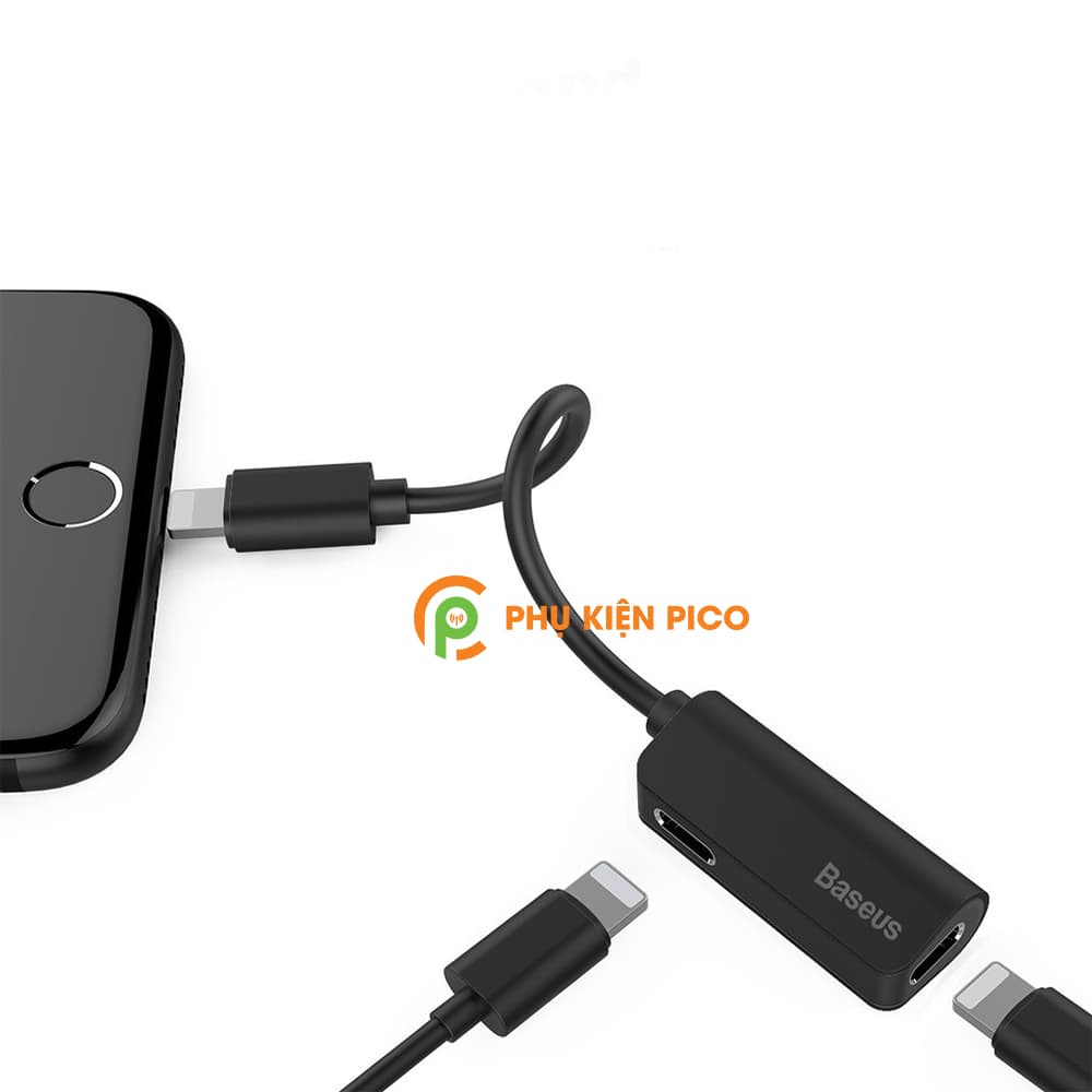 Bộ chia cổng Lightning 1 thành 2 Baseus L37 cho iPhone Ipad giải pháp vừa nghe nhạc vừa sạc pin hoặc Sync Data - 5