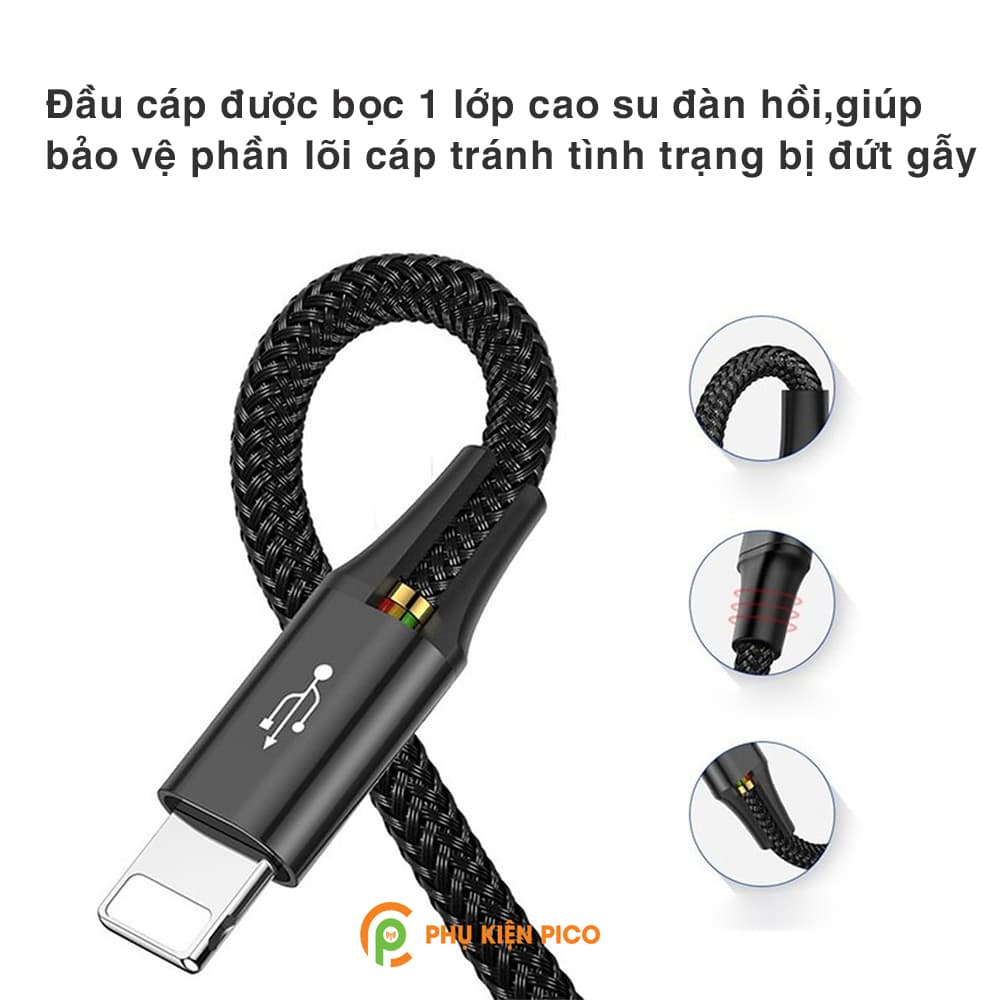 Dây cáp sạc đa năng Baseus Rapid 4 in 1 Type-C, 2 Lightning, Micro USB, cho iPhone/ iPad, Smartphone &amp; Tablet Android (3.5A, 1.2M, Fast charge 4 in 1 Cable) - 6