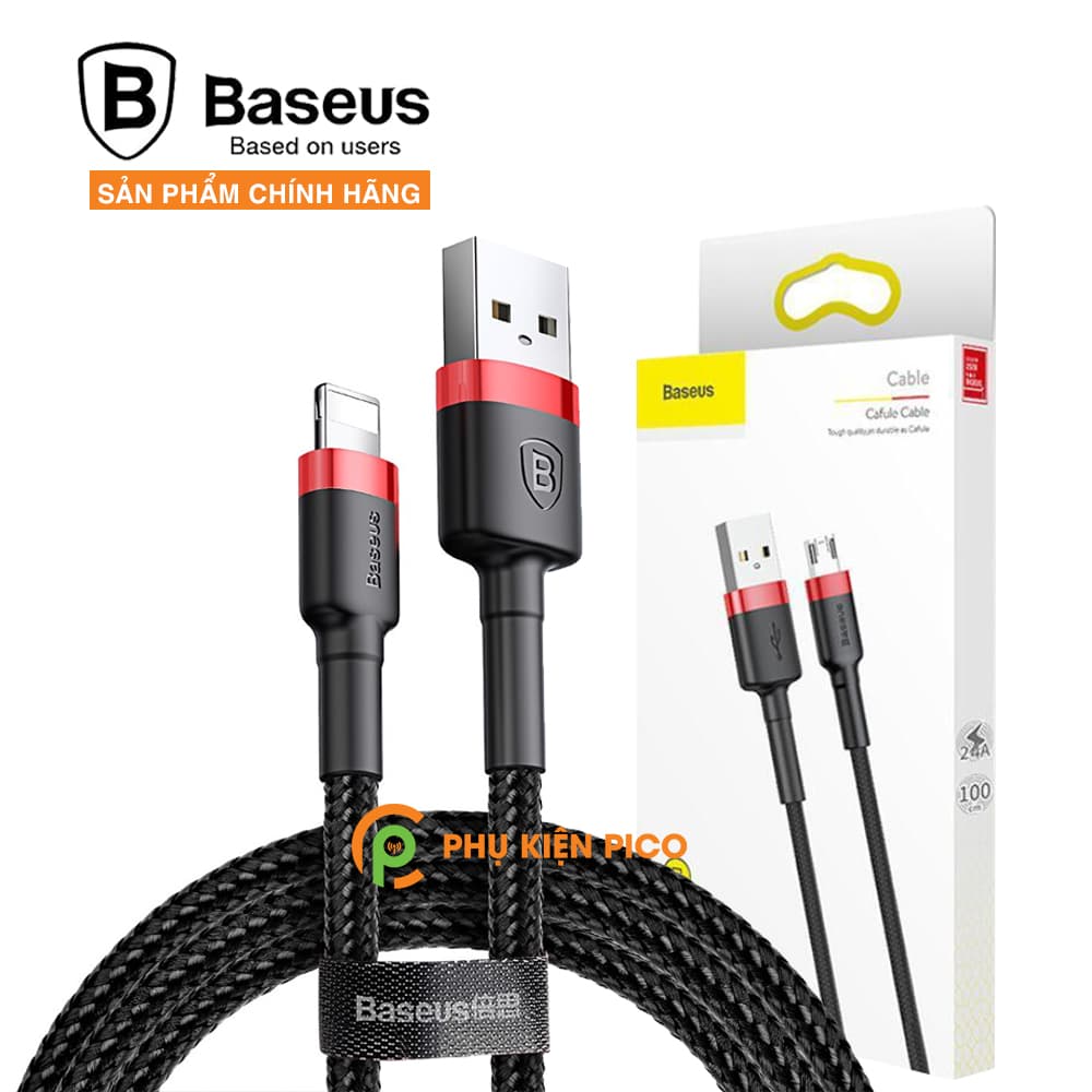 Cáp sạc Iphone Ipad chính hãng Baseus Cafule Lightning sạc nhanh 2.4A, cáp sạc dây dù siêu bền - 10