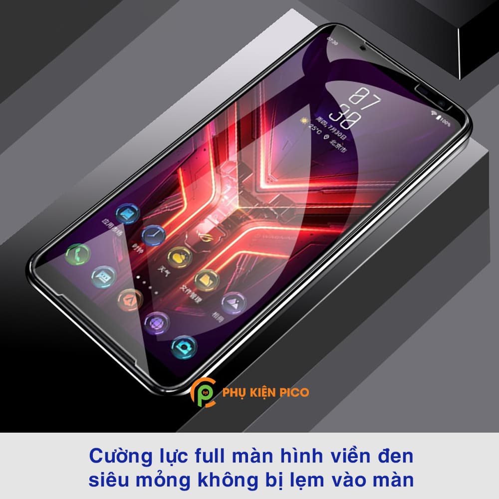 Kính cường lực Rog Phone 3 full màn hình viền đen siêu mỏng độ cứng 9H - 4