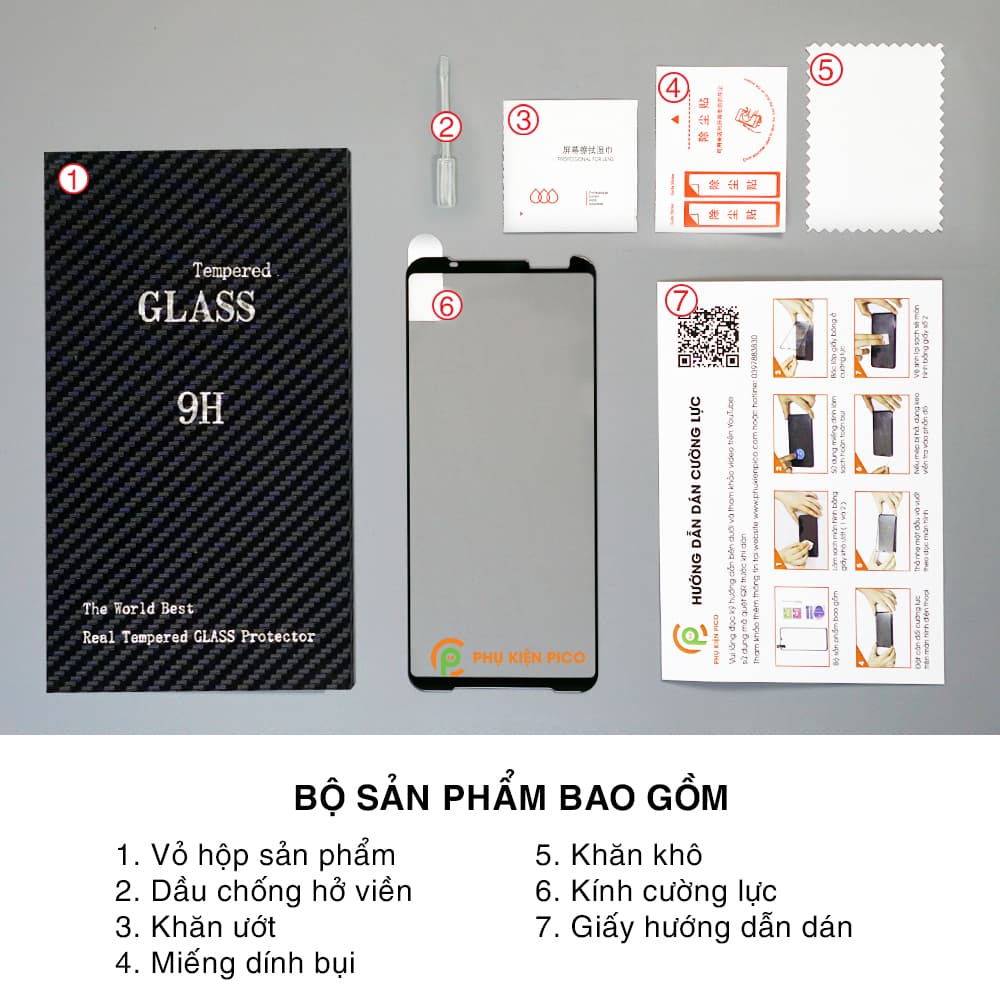 Kính cường lực Rog Phone 3 full màn hình viền đen siêu mỏng độ cứng 9H - 8