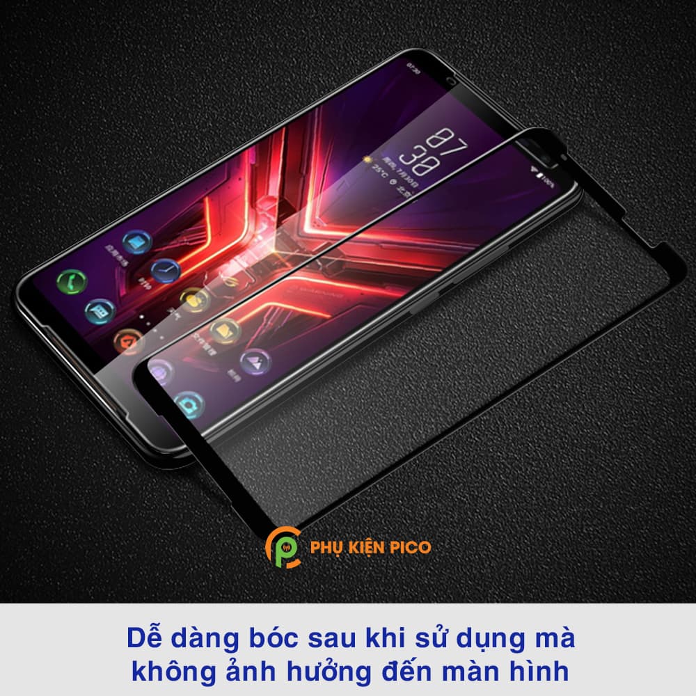 Kính cường lực Rog Phone 3 full màn hình viền đen siêu mỏng độ cứng 9H - 3