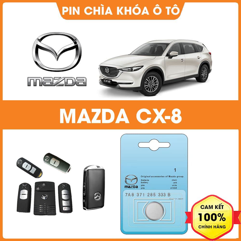 Pin chìa khóa ô tô Mazda CX8 chính hãng Mazda sản xuất tại Indonesia 3V Panasonic