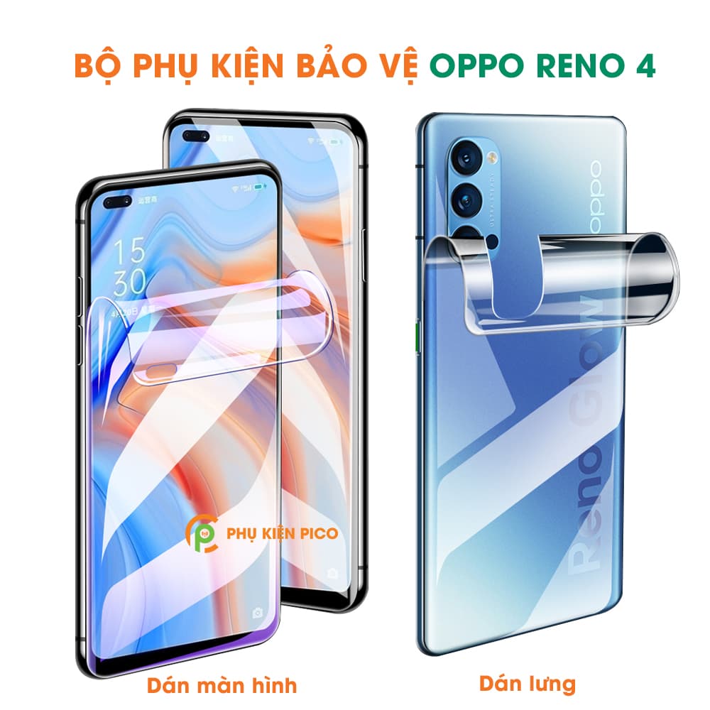 Dán màn hình Oppo Reno 4 và dán lưng Oppo Reno 4 PPF cao cấp dẻo trong suốt - combo2