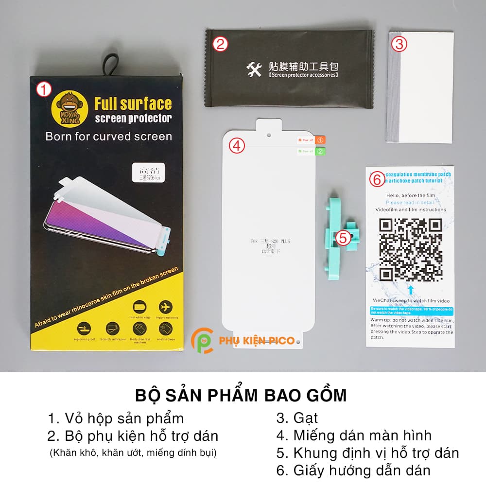 Dán màn hình Samsung S20 Plus full màn hình trong suốt chính hãng Moxiao Xing - 9