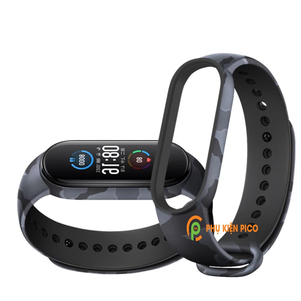 Dây đeo thay thế Xiaomi Mi Band 5 full box dây silicon vòng đeo tay Miband 5 màu camo rằn ri - 5