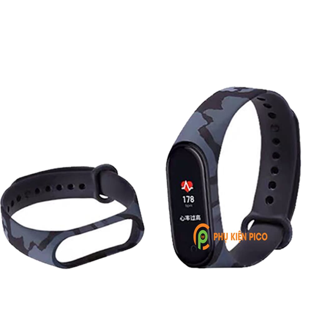 Dây đeo thay thế Xiaomi Mi Band 5 full box dây silicon vòng đeo tay Miband 5 màu camo rằn ri - 4