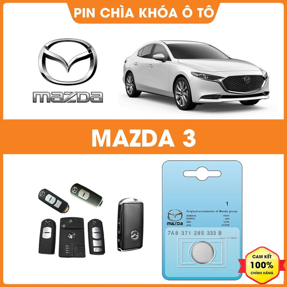 Pin chìa khóa ô tô Mazda 3 chính hãng Mazda sản xuất tại Indonesia 3V Panasonic