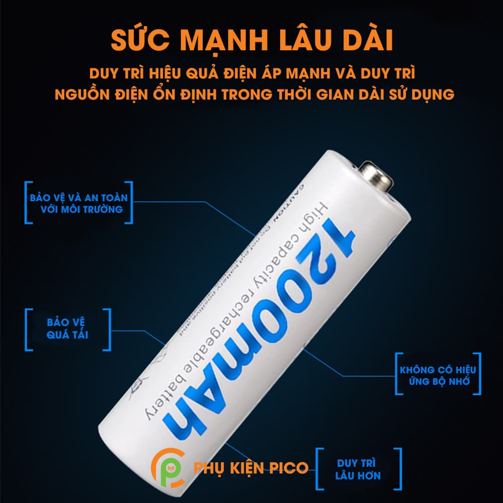 Bộ sạc C807B và 4 Pin sạc Beston AA 1200 mAh, AAA 1300 mAh có thể sạc lại nhiều lần - combo2 - 6