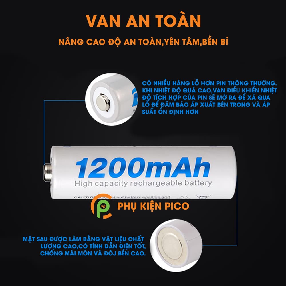 Bộ sạc C807B và 4 Pin sạc Beston AA 1200 mAh, AAA 1300 mAh có thể sạc lại nhiều lần - combo2 - 4