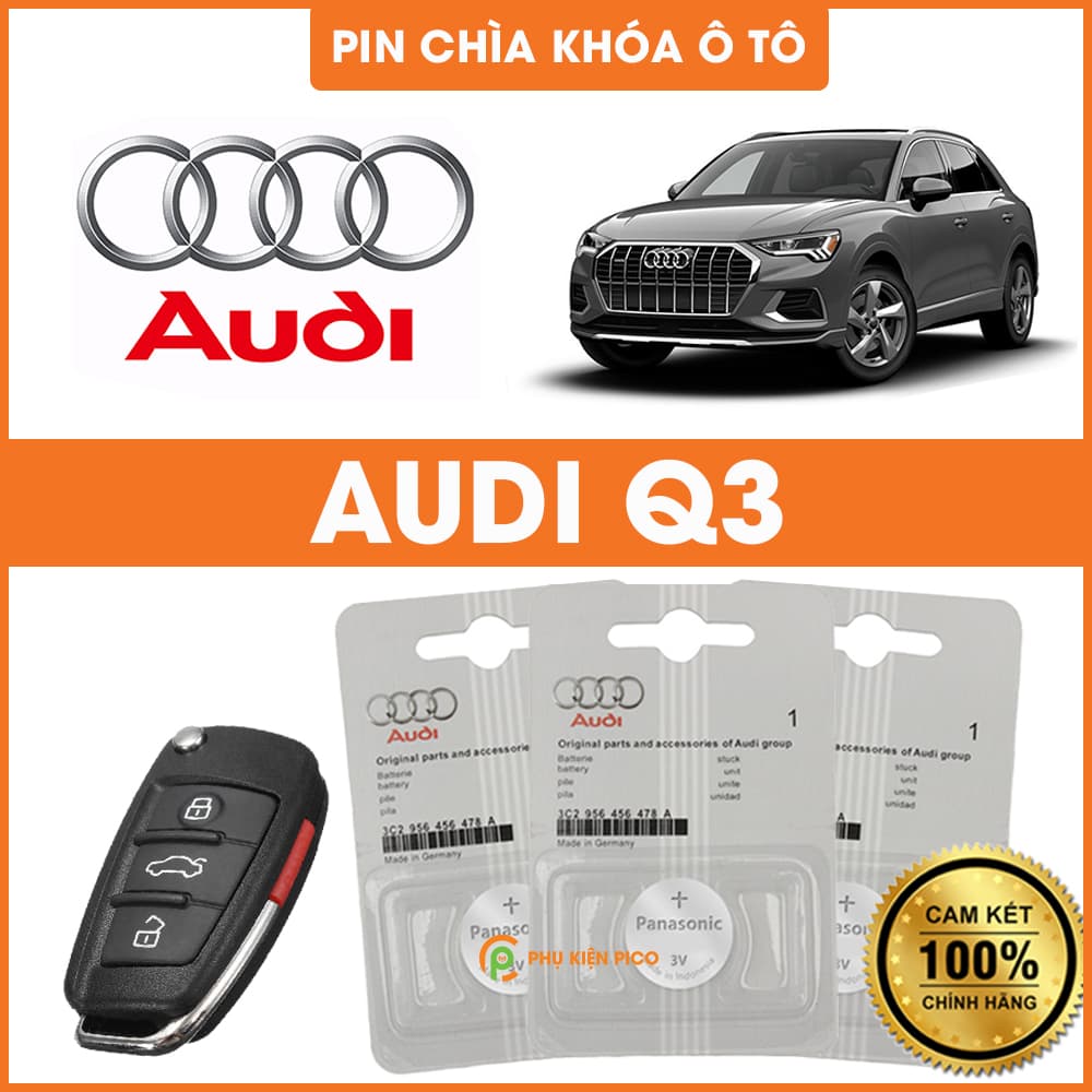 Pin chìa khóa ô tô Audi Q3 chính hãng Audi sản xuất tại Indonesia 3V