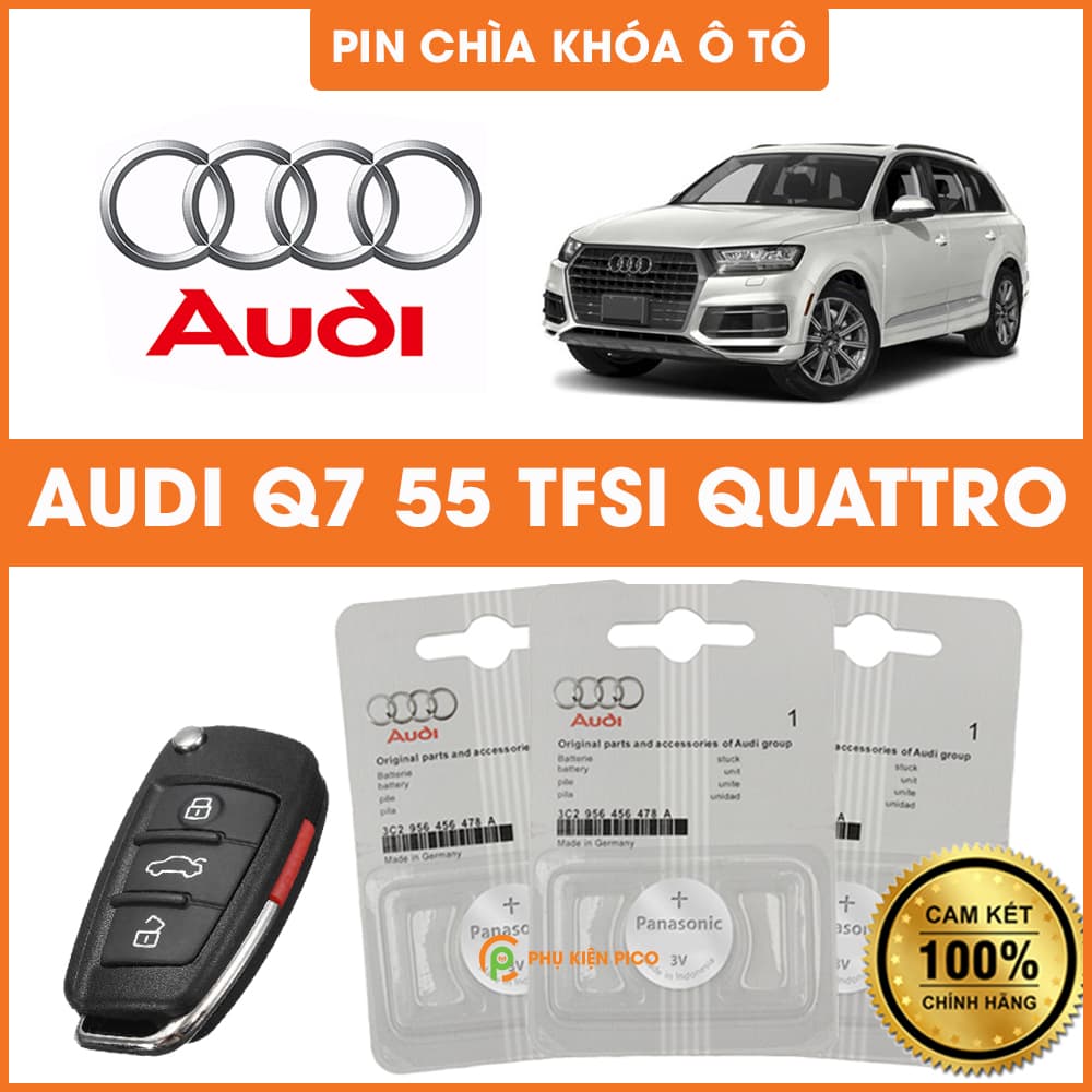 Pin chìa khóa ô tô Audi Q7 TFSI Quattro chính hãng Audi sản xuất tại Indonesia 3V
