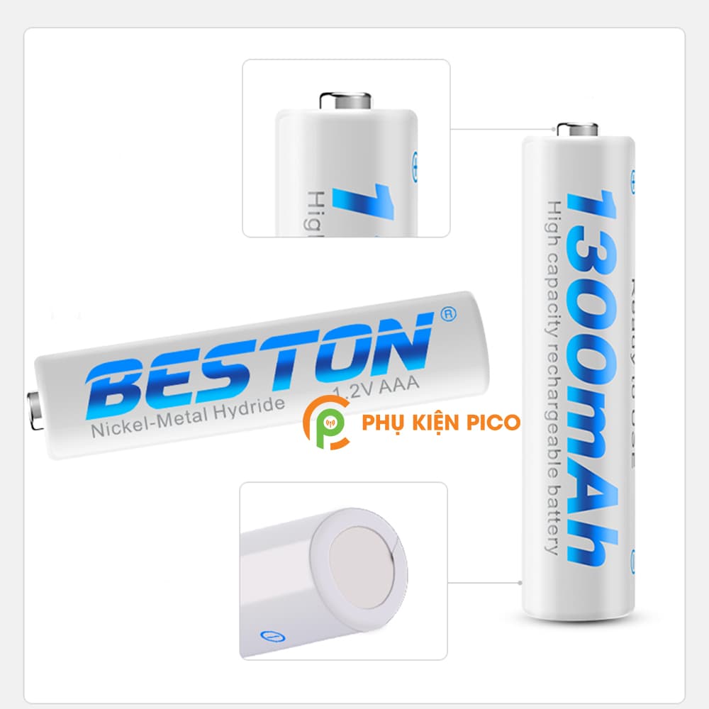 Bộ sạc C807B và 4 Pin sạc Beston AA 1200 mAh, AAA 1300 mAh có thể sạc lại nhiều lần - combo2 - 19
