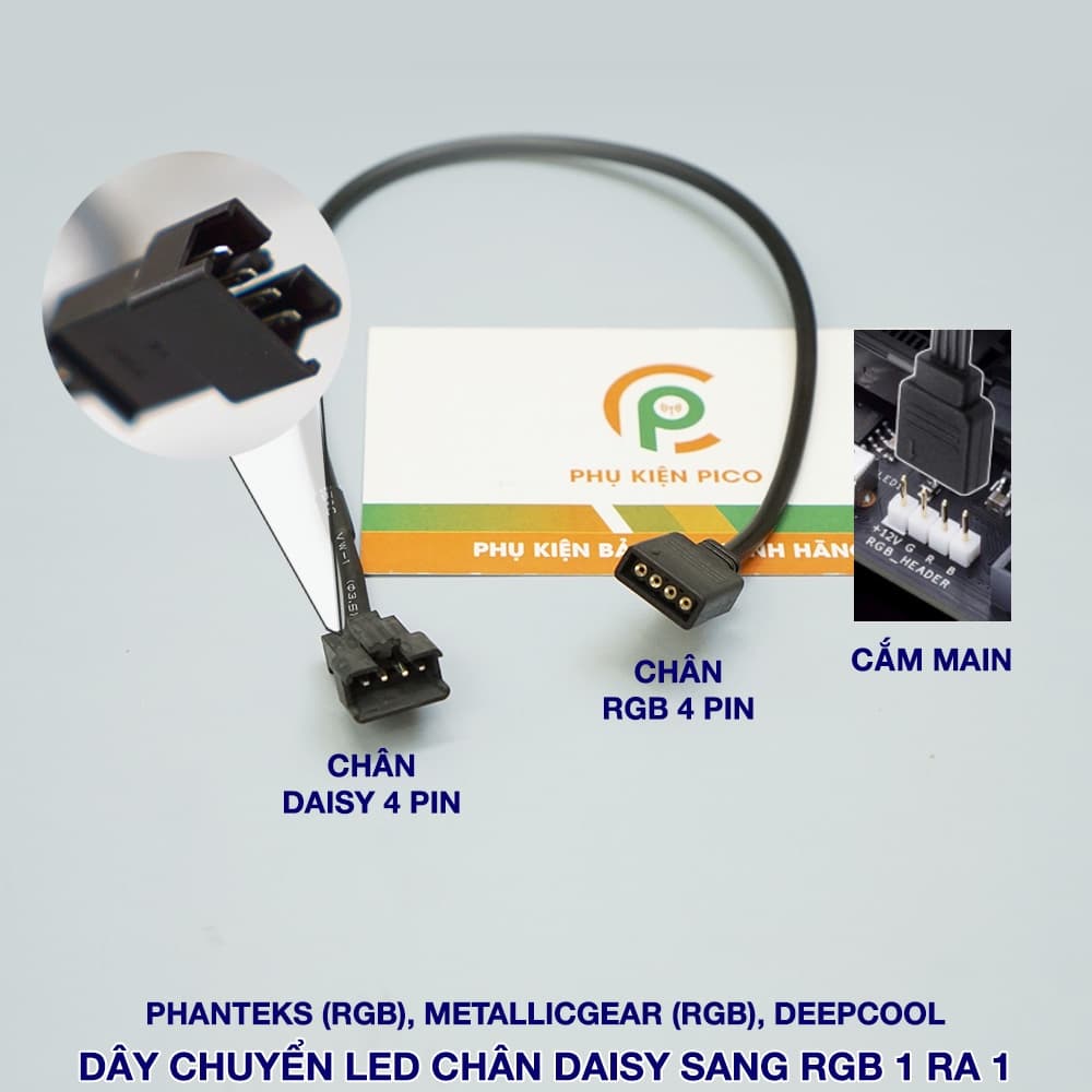Dây chia RGB và dây chia ARGB – Dây chuyển đổi LED RGB/ ARGB sang Daisy Chain cho đèn LED và quạt Case Phanteks, Deepcool - 7