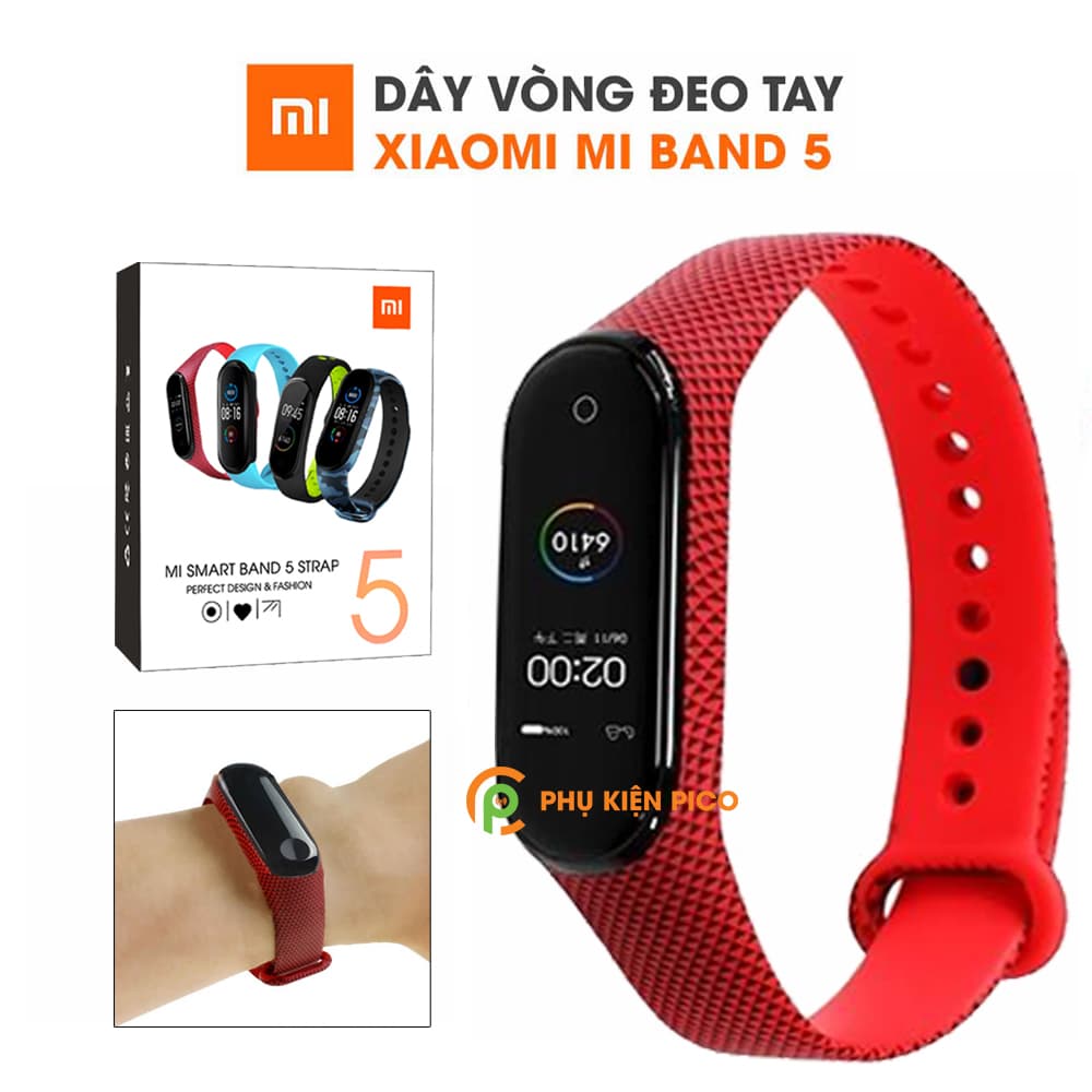 Dây vòng đeo tay Xiaomi Mi Band 5 dây silicon thời trang nhiều màu - Dây đeo thay thế Miband 5 - 2