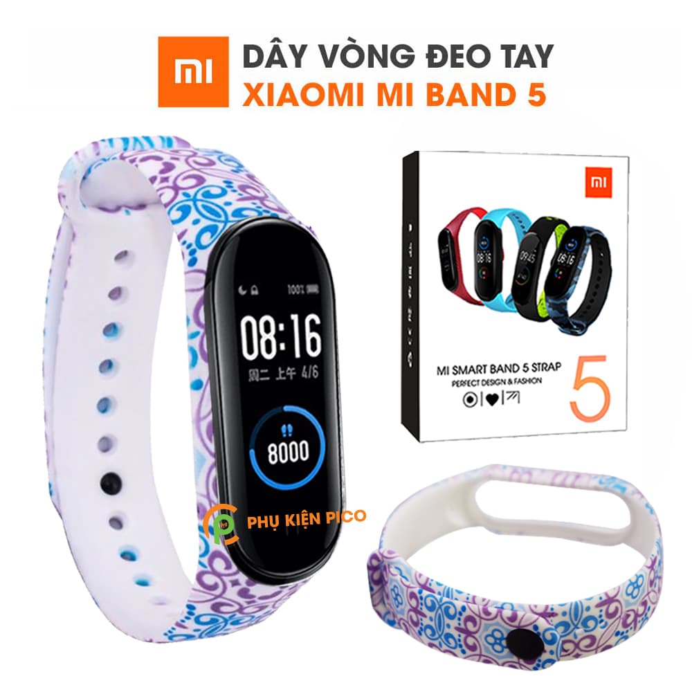 Dây vòng đeo tay Xiaomi Mi Band 5 dây silicon thời trang nhiều màu - Dây đeo thay thế Miband 5 - 3