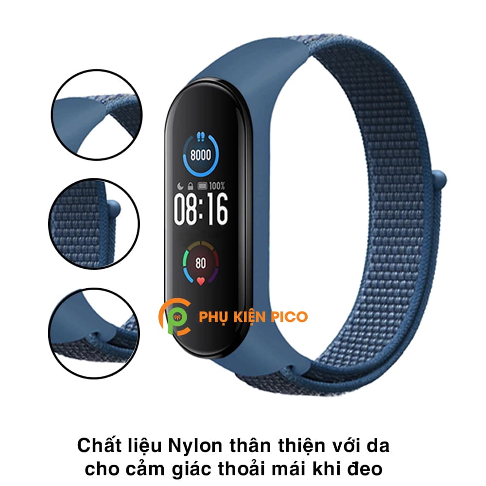 Dây đeo thay thế Xiaomi Mi Band 5 vải Nylon Sport Loop cao cấp siêu bền - Dây Nylon Sport Loop Miband 5 - 2