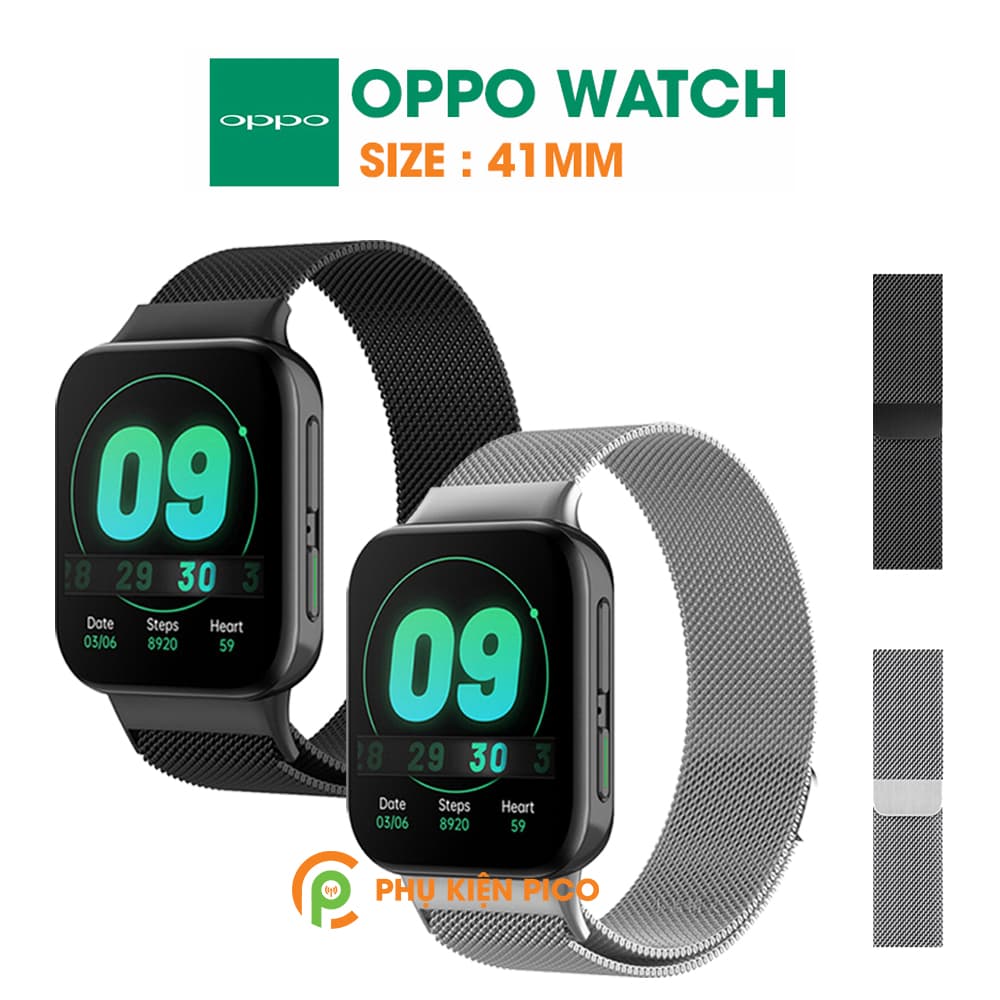 Dây đồng hồ Oppo Watch 41 46 mm dây đeo bằng thép không gỉ Milanese Loop có khóa nam châm