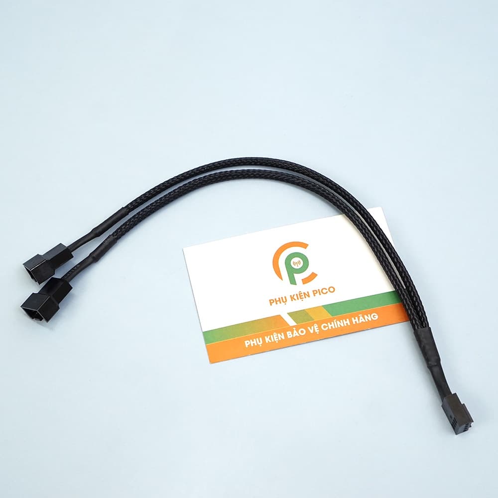 Dây chia nguồn fan 1 ra 2 PWM - Dây chia nguồn quạt case 1 ra 2 có PWM bọc dù siêu bền - 4