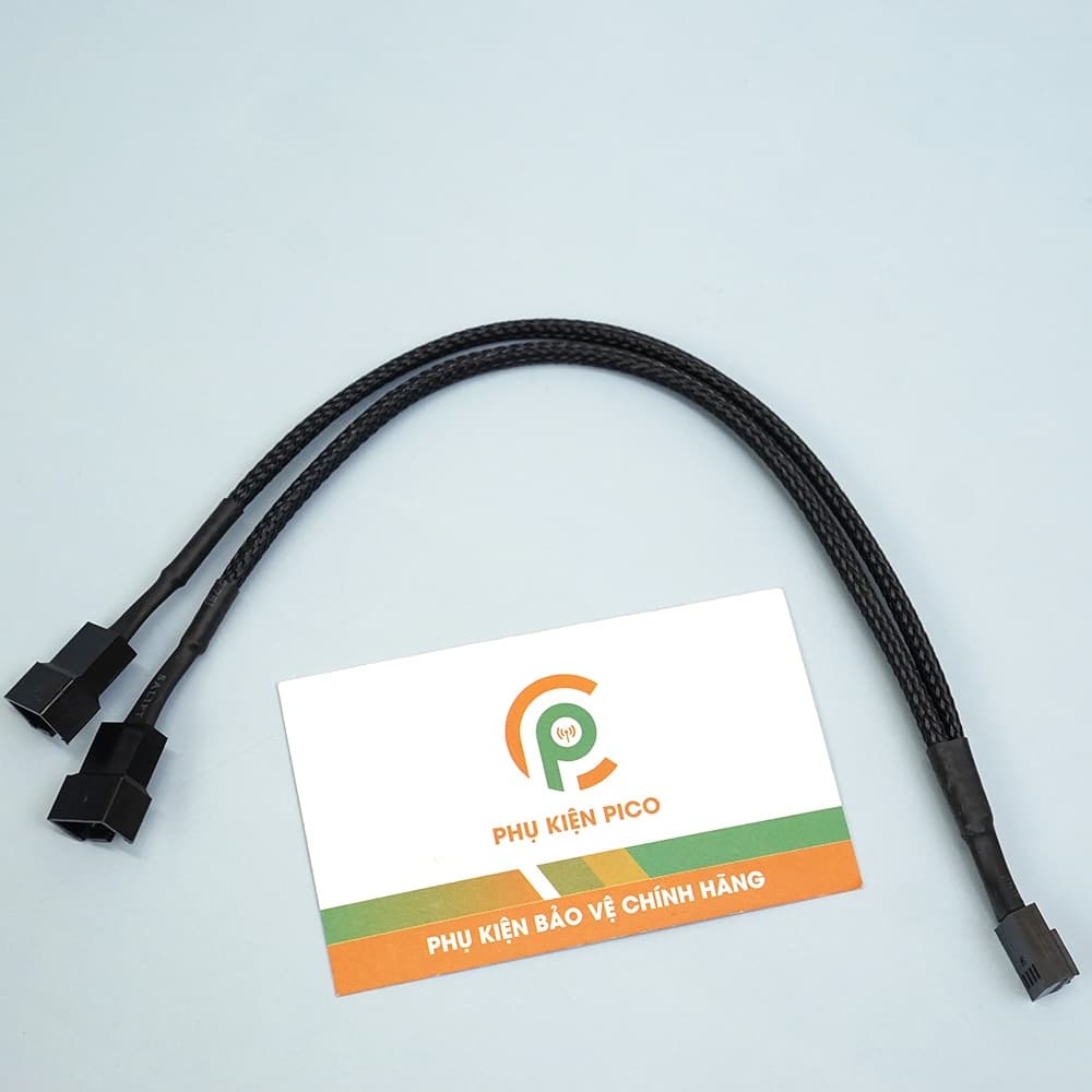 Dây chia nguồn fan 1 ra 2 PWM - Dây chia nguồn quạt case 1 ra 2 có PWM bọc dù siêu bền - 2
