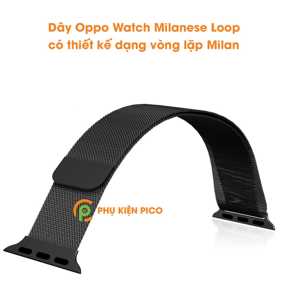 Dây đồng hồ Oppo Watch 41 46 mm dây đeo bằng thép không gỉ Milanese Loop có khóa nam châm - 11