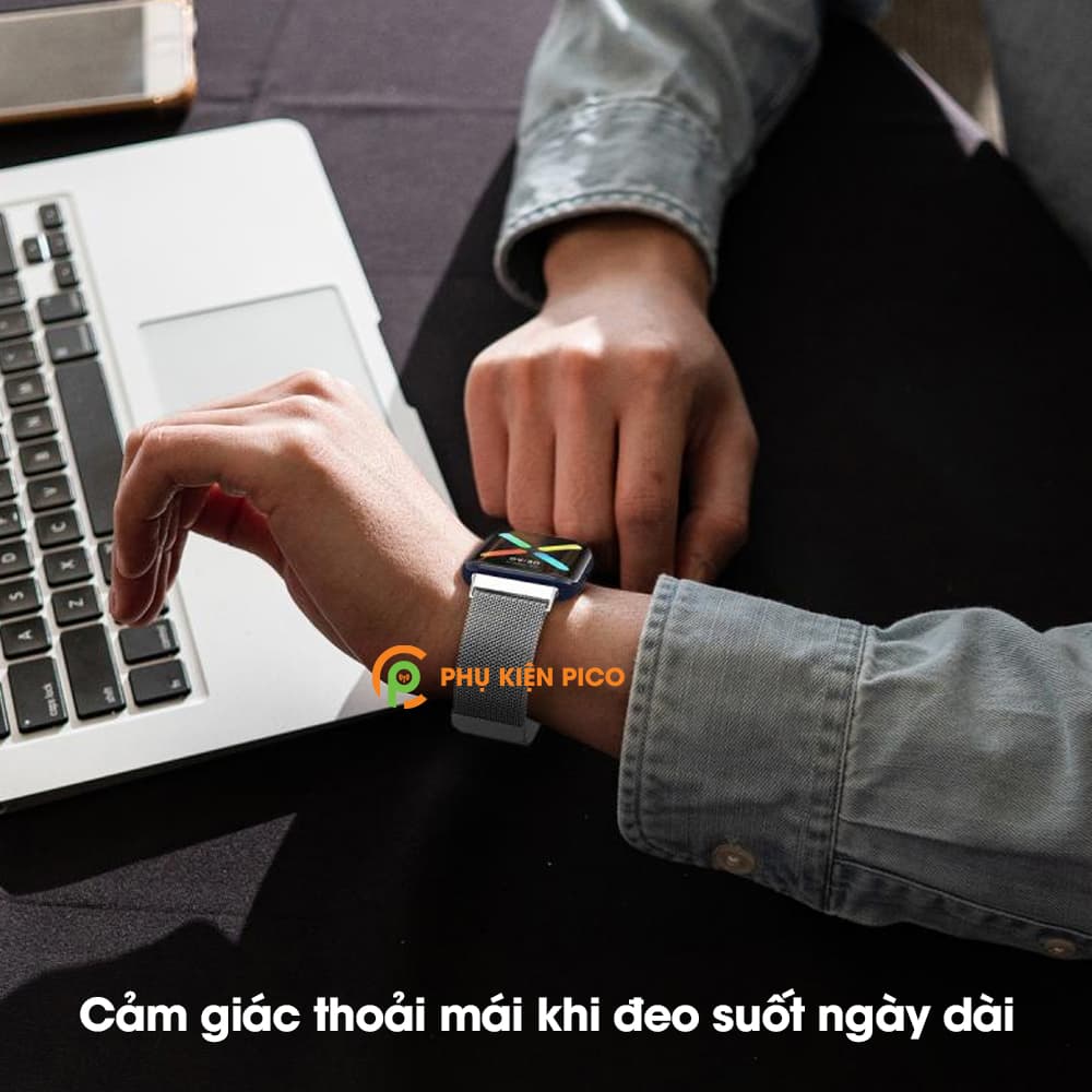 Dây đồng hồ Oppo Watch 41 46 mm dây đeo bằng thép không gỉ Milanese Loop có khóa nam châm - 10