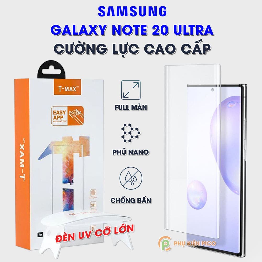 Cường lực Samsung Galaxy Note 20 Ultra chính hãng T-Max đèn UV cỡ lớn