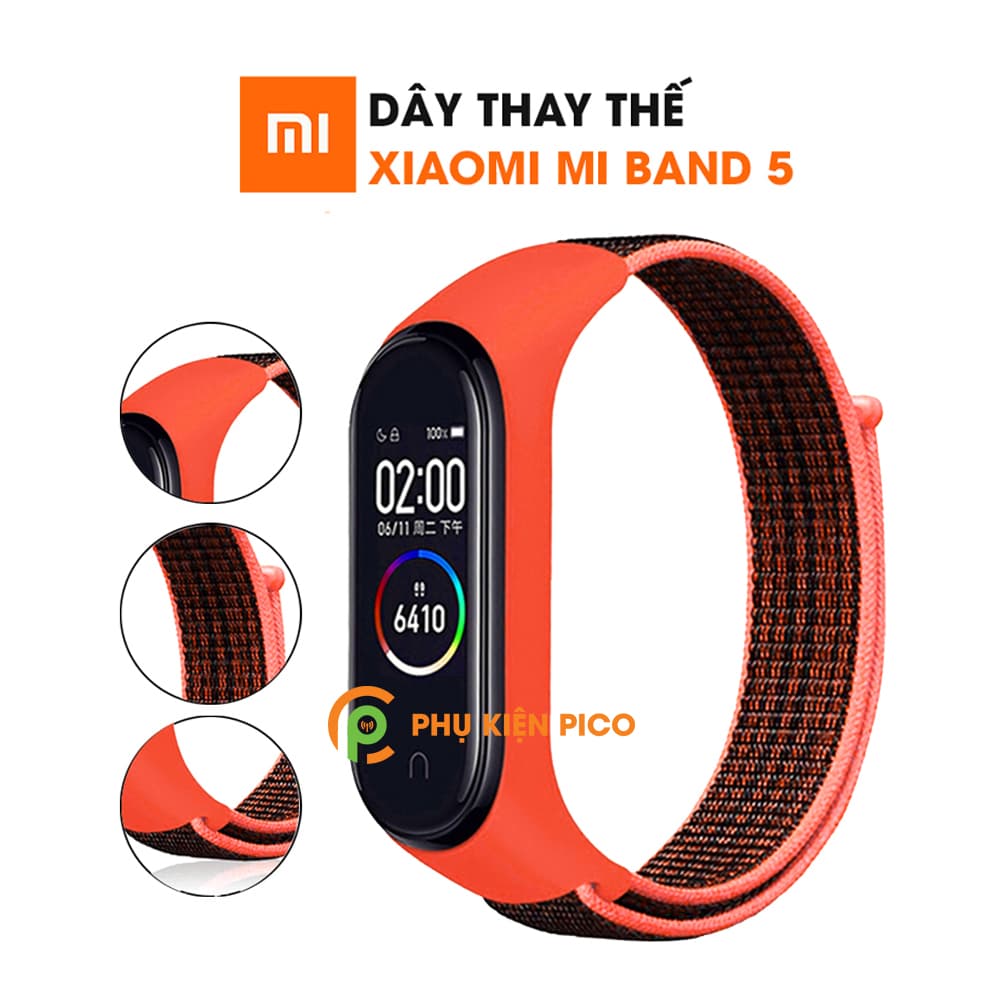 Dây đeo thay thế Xiaomi Mi Band 5 vải Nylon Sport Loop cao cấp siêu bền - Dây Nylon Sport Loop Miband 5 - 8